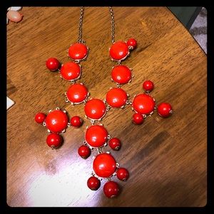 Red statement necklace